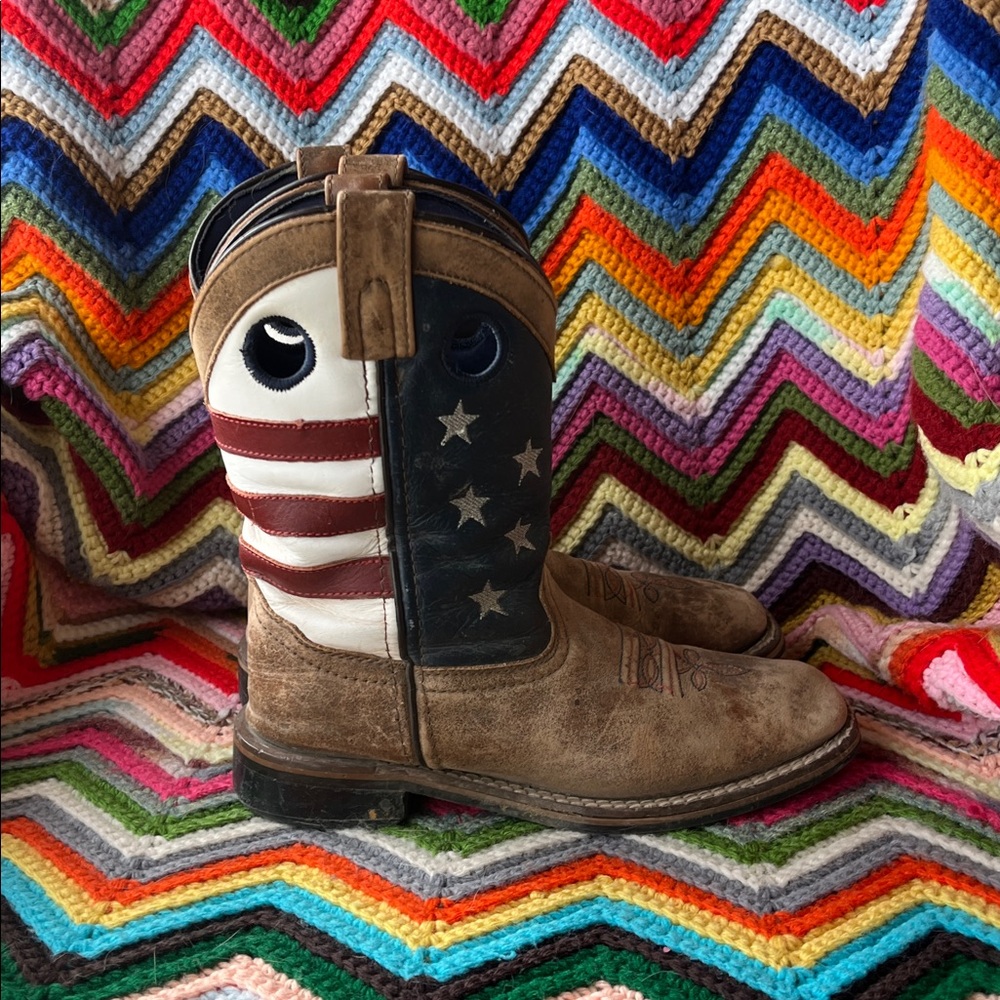 Boys Cody James cowboy boots flag stars stripes 3 - Picture 4 of 7